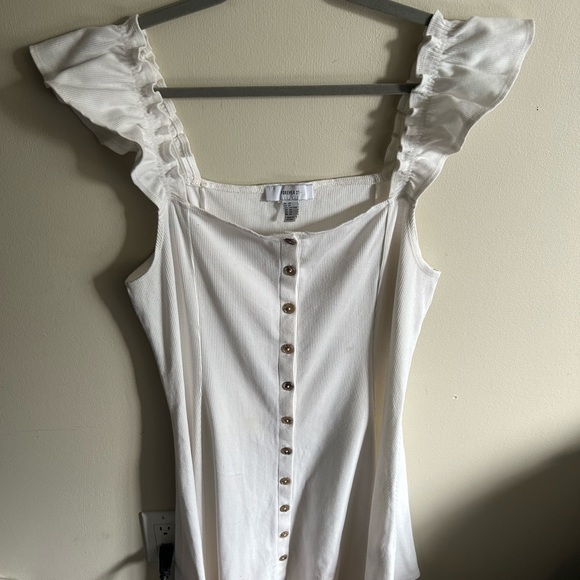 Plus Dainty White Midi Dress - Picture 6 of 10